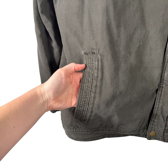 Saddlebred Chore Barn Coat Canvas Jacket Fleece Lined Corduroy Collar Mens XL - Picture 3 of 9